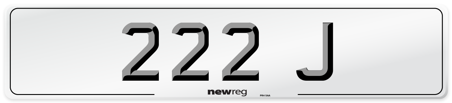 222 J Number Plate from New Reg